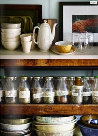 Spices in glass or mason jars, yes