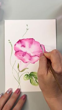 Watercolor Morning Glory #watercolor #watercolortutorial #watercolorflowers #morningglory