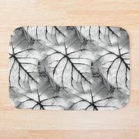 Get my art printed on awesome products. Support me at Redbubble #RBandME: https://www.redbubble.com/i/bath-mat/Caladium-Cascadium-Black-And-White-by-Roanemermaid/51222088.EVFTZ?asc=u