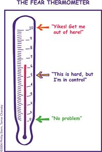 Fear Thermometer - Anxiety - Good to put on desk and student can change it, teacher can walk by and observe