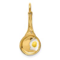 14k Yellow Gold 3d Frying Pan W/Enameled Egg Necklace Charm Pendant 0.88 Grams. Fine Jewelry, Pendants And Charms, Themed Charms, Food And Drinks, Household Solid, Casted, Polished, 3-D, 14k Yellow Gold, Enamel Made In United States Purity: 14k, Polished, Length Of Item: 24 Mm, Material: Accents: Enamel, Material: Accent Color 1: Multi-Colored, Charm/Element Length: 24 Mm, Charm/Element Width: 10 Mm, 3d, Material: Primary: Gold, Width Of Item: 10 Mm, Product Type: Jewelry, Jewelry Type: Pendants & Charms, Pendant/Charm Type: Themed, Color: Yellow