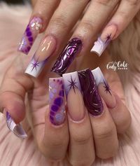 Nail inspo page 💜 on Instagram: "💜💟➰ By;  @nailsbycoke  -  ( Follow @jawnnails if viewing )"