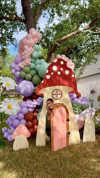 RAVEN ELYSE | 🍄 DIY Fairy Garden Mushroom props for my daughter’s birthday party! A lot of plywood, paint, sweat and tears! #gardenparty #fairyparty… | Instagram