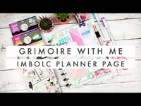 Grimoire with Me // Imbolc Correspondences Page for my Happy Grimoire Happy Planner Bullet Journal - YouTube