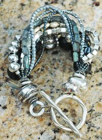 Captivating Gray, Charcoal, Silver and Black Statement Bracelet | XO Gallery