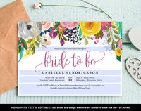 Purchase this listing to instantly download, edit and print your own Bridal Shower Invitations. Download your high resolution template(s) instantly after your payment is complete!