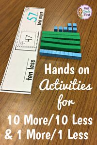 Engaging activities to teach finding 10 more/10 less and 1 more/1 less.