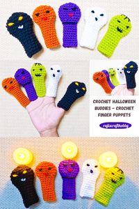 Summoning The Crochet Halloween Buddies - Crochet Finger Puppets  #crochet #halloweencrochet #rajiscrafthobby #crochetfingerpuppets