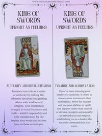 King Of Swords As Feelings Infographic