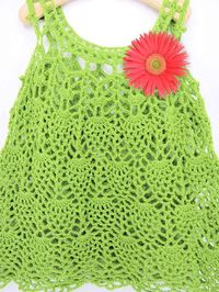 Pineapple Cascade Baby Dress Free Crochet Pattern