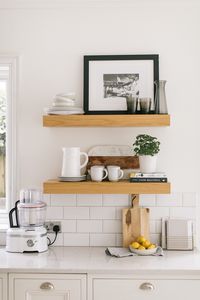 Shelfie With Monochrome Print - Home Tour Of A Stunningly Beautiful Edwardian Property | Image By Adam Crohill