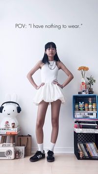 styling white bubble skirt