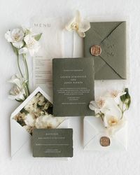 green handmade invitations