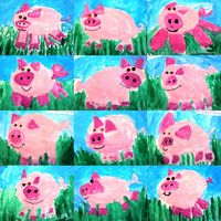 adorable painted pigs