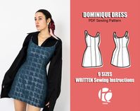 ❌Current promotion: 60% DISCOUNT when buying 5 or more patterns. 🔅 What is this PDF sewing pattern? It's a mini dress sewing pattern with a slim fit. To flatter the silhouette of the body when creating this pattern we have chosen to make a central paneling both in front and back and has been completed with a piece of stitching with waistline stitching which allows a better adaptation of the dress to the shape of the body. The skirt has a very slight A-line shape. The neckline is rounded and fastened with thin straps. This is a very versatile dress pattern that you can wear as a main garment or with all kinds of blouses. ❕ SKILL: 2/5 🔅 9 DIFFERENT SIZES | 36 - 38 - 40 - 42 - 44 - 46 - 48 - 50 - 52 ❕ Check the size chart measurements in the product images. ❕ If you have doubts between two