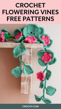 Free Patterns for Unique Crochet Flowering Vines – Great for decorating walls, tables, or special events.