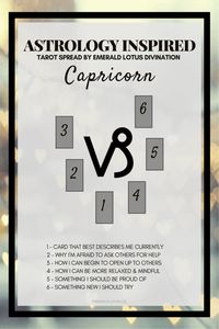 Tarot spread inspired by astrological earth sign Capricorn!