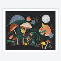 Smiling Mushroom Canopy Print - Etsy UK