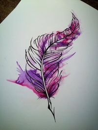 Watercolour tattoo idea blues and greens instead of pinks and purples More