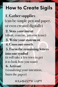 Sigils are super simple, very powerful forms of magic.  Any way you do it that allows you to condense the statement into a single symbol will do the trick. The only thing that really matters is that you feel the symbol has power.    #tarot #tarotreader #magic #witch #sigils #sigil #howtomakesigils #howtomakeasigil