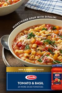 . Looking for an authentic Italian recipe? Try Barilla's step-by-step recipe for Tomato & Basil Minestrone Soup for a delicious meal!