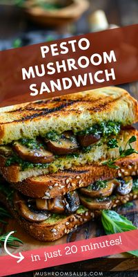 This mouthwatering creation features perfectly grilled bread, savory mushrooms, and fresh, flavorful pesto. Whether you're into vegan or vegetarian recipes, this sandwich is a must-try. Share this incredible recipe and enjoy a taste sensation!