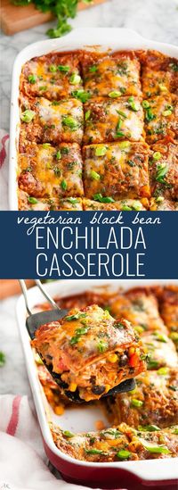 Vegetarian Black Bean Enchilada Casserole | http://aberdeenskitchen.com