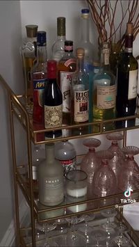 Apartment decor, apartment inspo, bar cart, bar cart inspo, home bar, home bar inspo