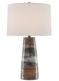 Currey and Company Zadoc One Light Table Lamp in Terracotta/Natural/Cloud/Black finish ( SKU# 6000-0571 )