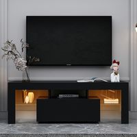 Enhance your living space with the stylish and functional TV Stand. Made with high-quality MDF, this TV Stand is built to last and can support up to 55 inches of TV. The modern design of the TV Stand blends seamlessly with any decor. This TV cabinet is a storage master. In addition to the TV, you can also put TV components, game accessories, books, decorations, and so on. Put them in this large cabinet, not only can make your room more tidy, but also prevent dust. Specifications Material: MDF. O