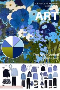 A Travel Capsule in Navy and Blues: Start with Art - The Blue Garden by Lilian Muheim - The Vivienne Files