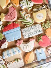 Farmers market baby shower cookies