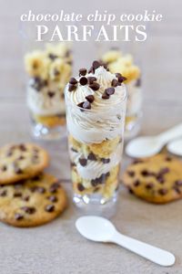 Chocolate Chip Cookie Parfaits! Made with secret ingredient!