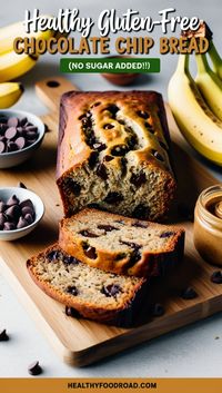 Enjoy moist, naturally sweetened banana bread made with almond flour and dark chocolate chips—a perfect healthy snack or treat!  Combine ripe bananas, eggs, nut butter, and vanilla. Mix in almond flour, coconut sugar, baking soda, and sea salt. Fold in chocolate chips, saving a few for topping. Bake at 180°C for 45-50 minutes until golden.  Want more tips and variations? Click the link for the full recipe!  #HealthyBananaBread #GlutenFreeBaking #NoSugarAdded #ChocolateChipBread #HealthySnacks #BananaBreadRecipe