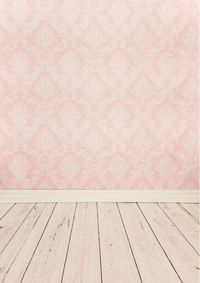 Pink Damask With Wood Floor Backdrop,Birthday Party BackdropXT-2341  Various sizes