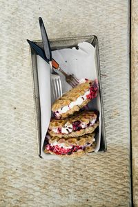 vanilla bean waffle ice cream sammies w/ maple berry mash