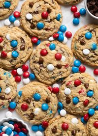 4th of July Monster Cookies - Browned Butter Blondie