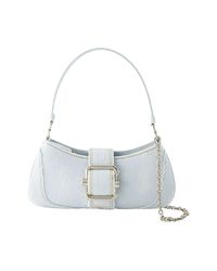 Find OSOI Brocle Small Shoulder Bag Cotton Ice Denim on Editorialist. Adjustable crossbody strap. Worn on the shoulder - One top handle. Material - cotton. Lining - polyester. Colours - BLUE - ICE DENIM. Cotton-denim. Closure - top magnetic clasp. Interior - one flat pocket.