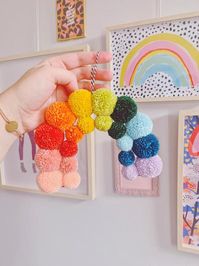 Pom Pom Rainbow Wall Hanging Pom Pom Garland Nursery Decor | Etsy