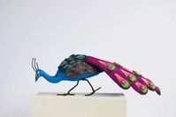 Artist Pays Homage to Peacock Feathers With Felt Birds Sculptures