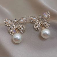 Material Zinc Alloy (Butterfly Pearl Drop Earrings)