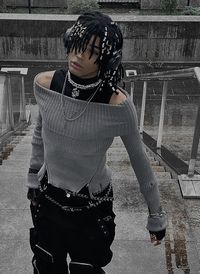 more on ig: @aethexe (fall outfit, androgynous style, streetwear, monochrome outfits, gray aesthetic, men’s ootd style)