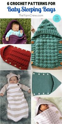 Get your inspiration in this collection of crochet sleeping bags for your little ones. Crochet patterns curated by The Yarn Crew.