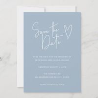 Modern Script Font Blue Photo Save The Date #zazzle #weddinginvitations #birthdayinvitations #babyshowerinvitations #zazzleinvitations #monogram #businesscards #graduation #homedecor