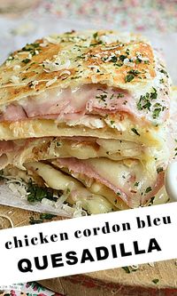 There’s so much to love about Chicken Cordon Bleu Quesadillas! These quesadillas have all the same irresistible flavors of traditional and time-consuming Chicken Cordon Bleu! There’s layers of gooey cheese, crispy bread crumbs, savory ham, chicken, and, of course, killer Parmesan Dijon cream sauce that you could eat with a spoon! This recipe is a winner!