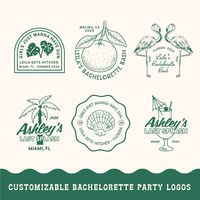 Custom Beach Bachelorette Logo, Bridal Party Logo, SVG Design, Florida Wedding, Bach Bash, Tropical Getaway, Ocean Logo, Destination Wedding - Etsy