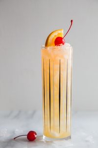 This rum orange swizzle is a great twist on a classic swizzle that includes orange, maraschino liqueur and angostura bitters