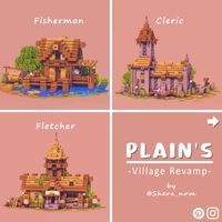 Hey there! Here 3 more Villager Profession houses I made for my Plains villge transformaion. Watch a Full video on Yt and Download the whole map on my Patreon :) The map includes all villager profession houses and 9 custom buildings 