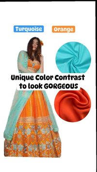 Unique color contrast to look Gorgeous! Save and share. Follow Glossytrends. Picture credits: Pinterest #weddings #bollywood #stylingtips #colorcontrast #smallbusiness #lovecolors #womenentrepreneur #glossytrends