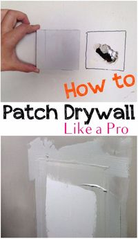 DIY Home Improvement On A Budget - Patch Drywall Like A Pro - Easy and Cheap Do It Yourself Tutorials for Updating and Renovating Your House - Home Decor Tips and Tricks, Remodeling and Decorating Hacks - DIY Projects and Crafts by DIY JOY #diy